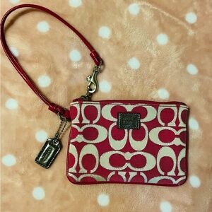 (As is)Coach Pink and Cream Wristlet
